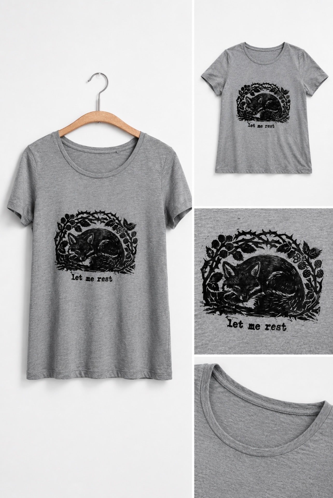 S-M  Grey Fox T-shirt